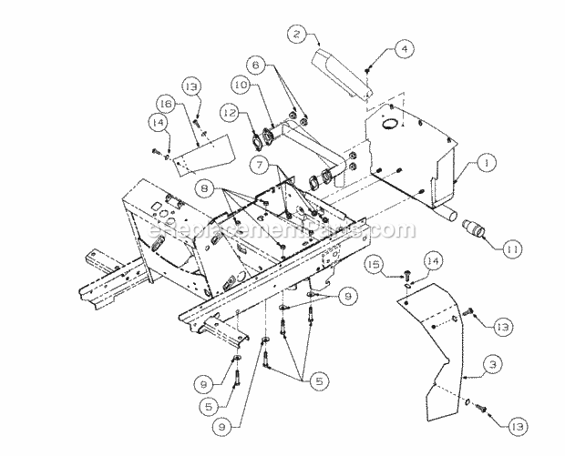 Engine Mounting And Muffler Diagram and Parts List for 2176 13A-274G100 Cub Cadet Lawn Tractor